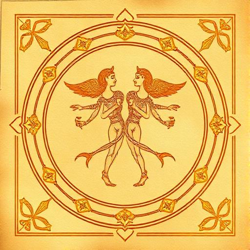 Gemini (Mithuna) rashi symbol